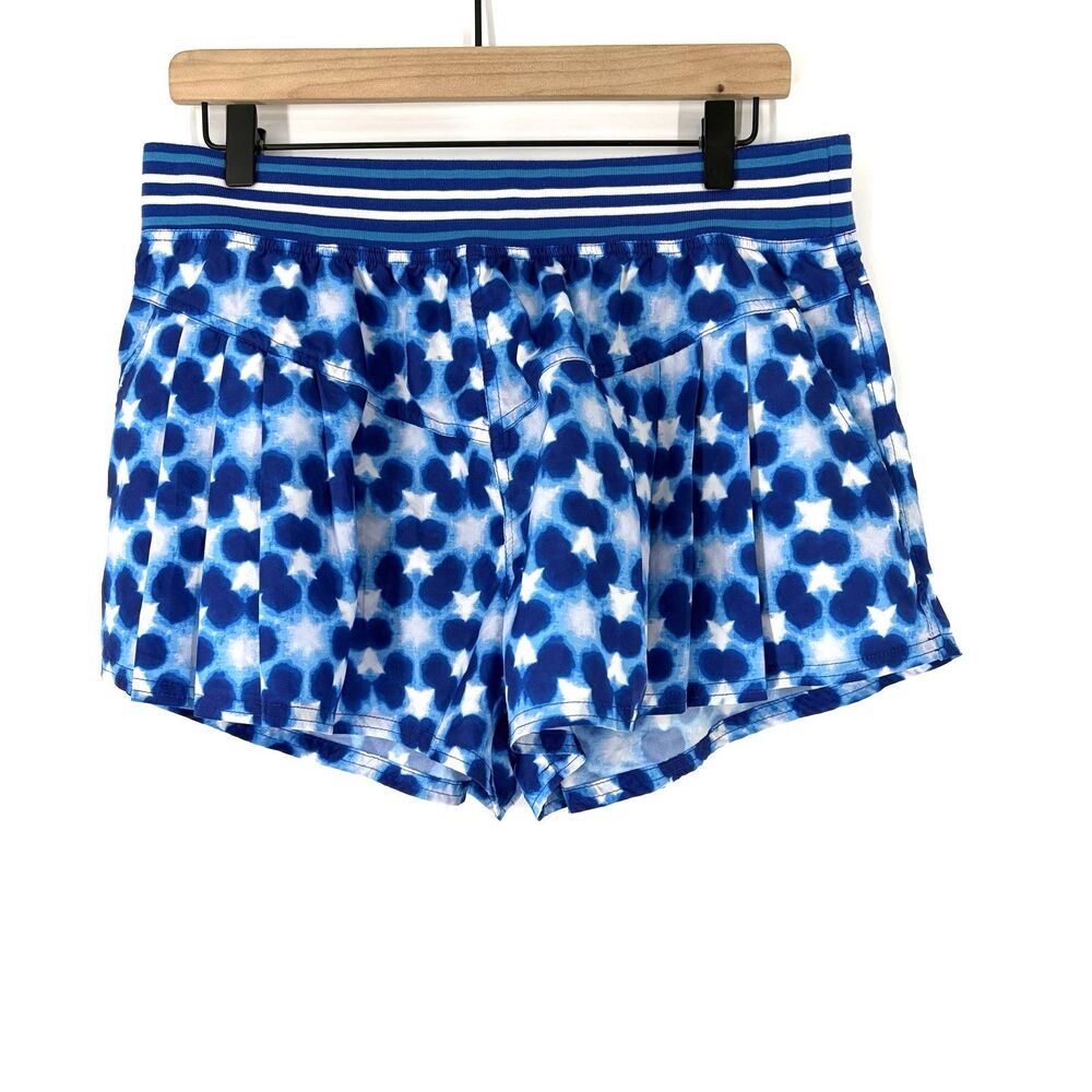 Free People FP Movement Top Seed Shorts Size Large Blue Womens Pleated Tennis